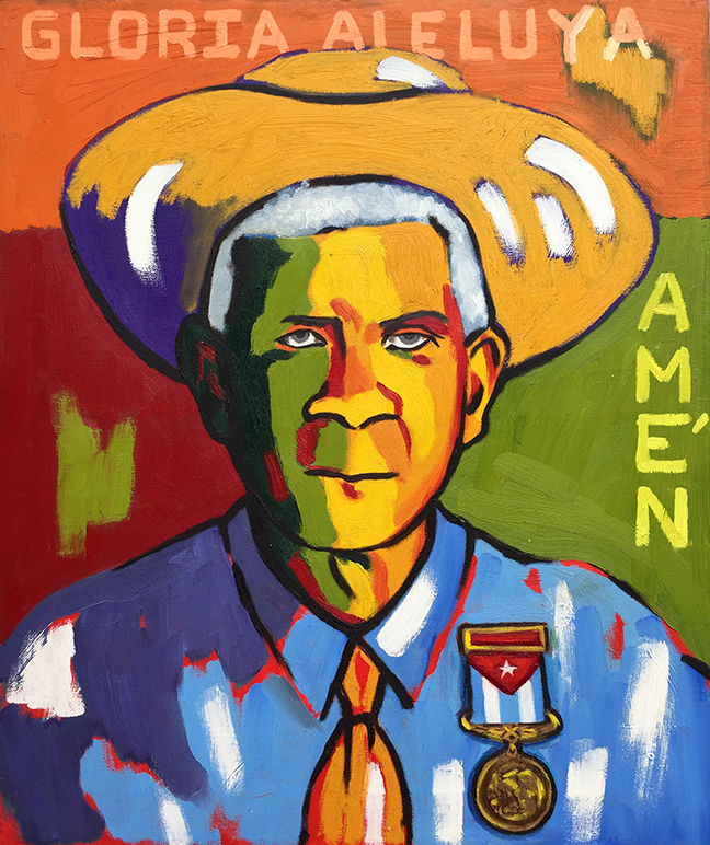 Lili Bernard. El Professor: My Abuelo, El Pastor José Rodríguez Figueroa, 2017. Oil on Canvas, 24" x 20"