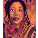 Milton Loupe. Queen in Dreds, 1996. Watercolor, 30"x26"